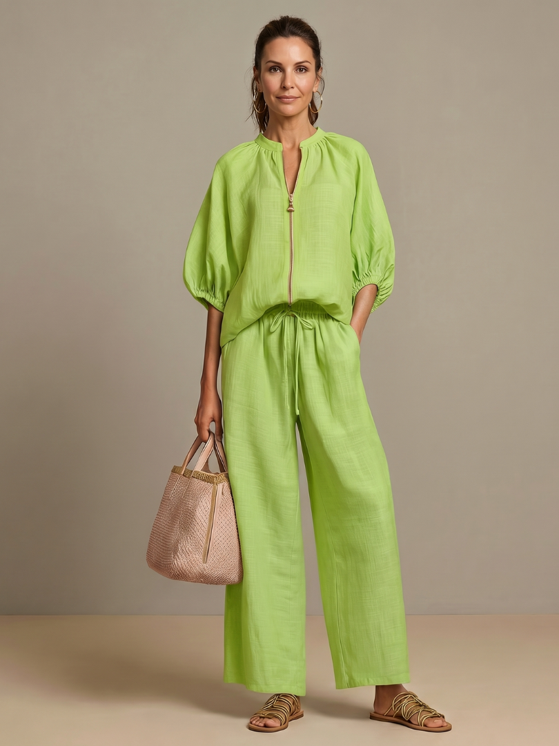 Women's Zip-Front Loungewear Set