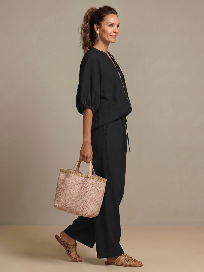 Women's Zip-Front Loungewear Set