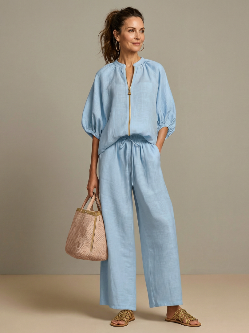 Women's Zip-Front Loungewear Set