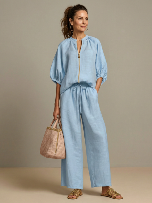 Women's Zip-Front Loungewear Set