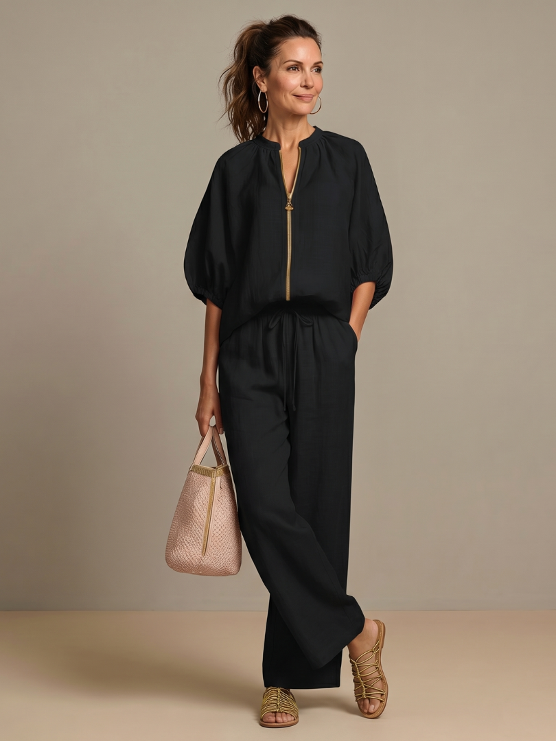 Women's Zip-Front Loungewear Set