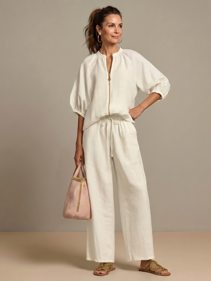 Women's Zip-Front Loungewear Set