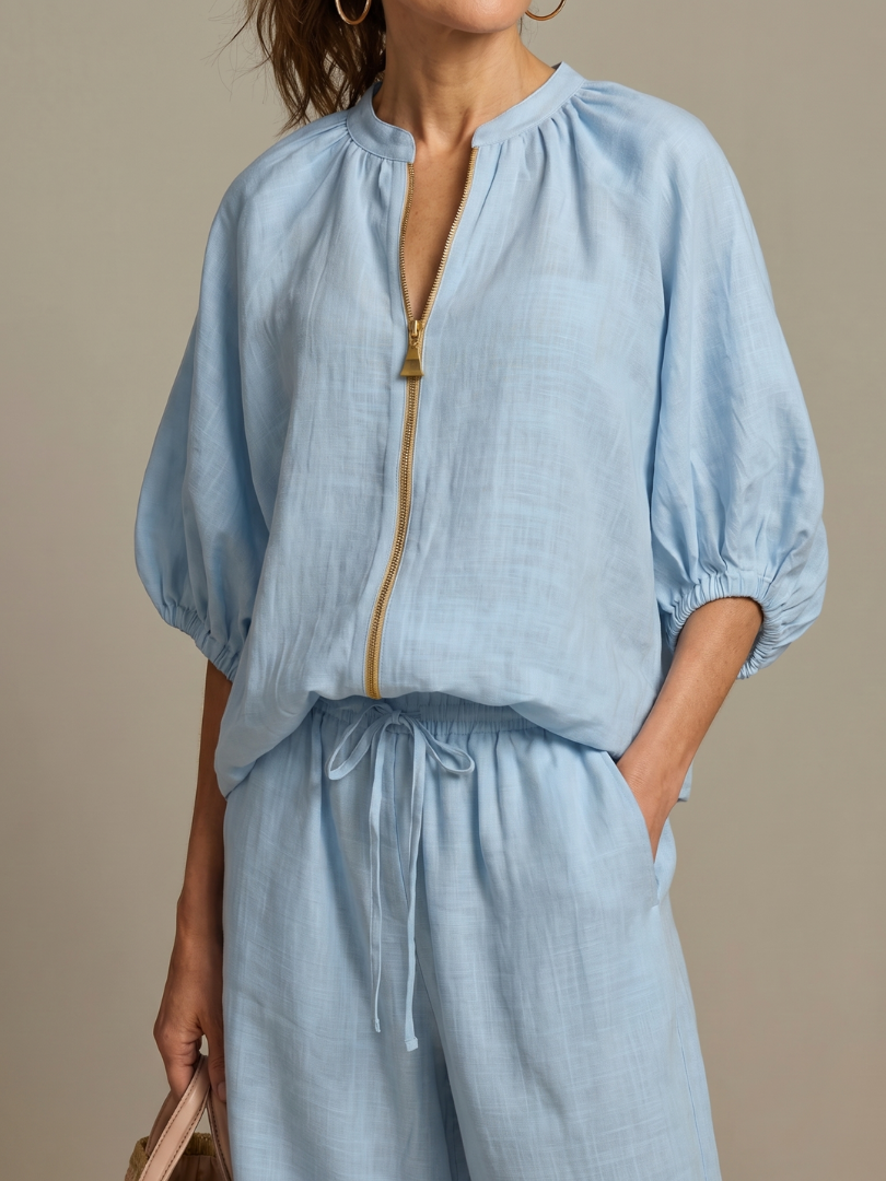 Women's Zip-Front Loungewear Set