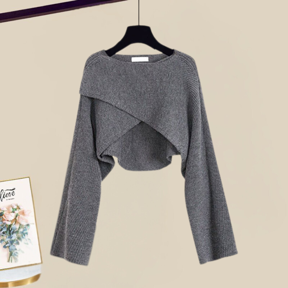 Image of Women's A-Line Dress and Cropped Top Set
