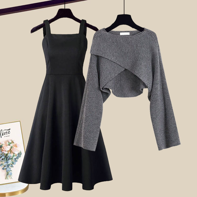 Image of Women's A-Line Dress and Cropped Top Set