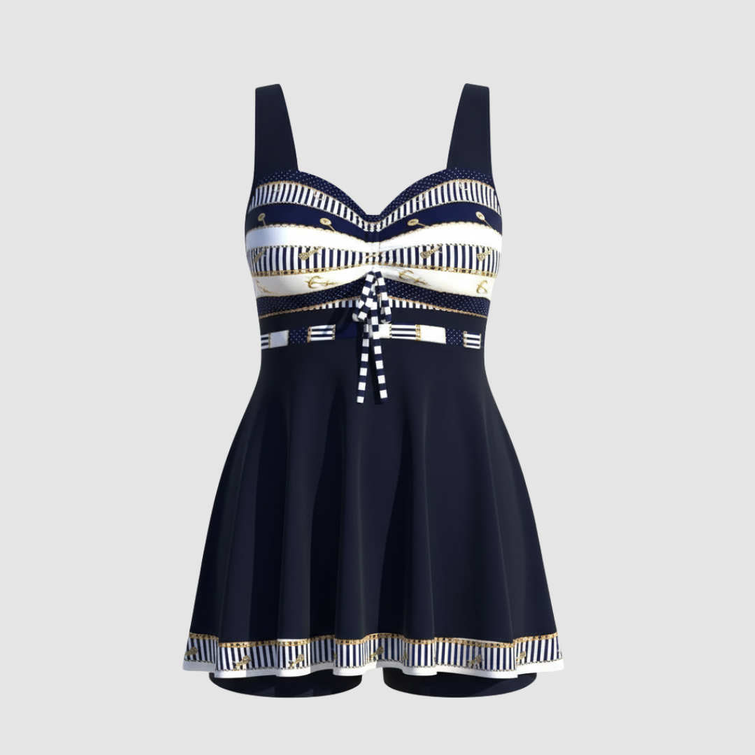 Image of Women's A-Line Nautical Swim Dress