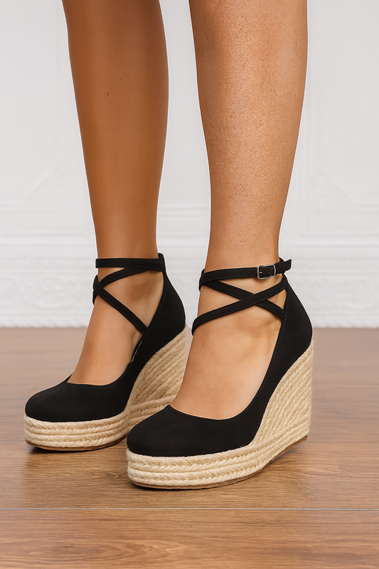 Image of Women's Ankle Strap Platform Wedge Heels