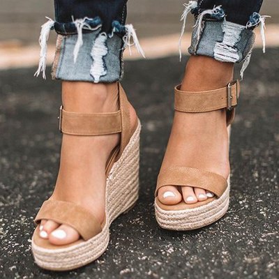 Image of Women's Ankle Strap Wedge Sandals