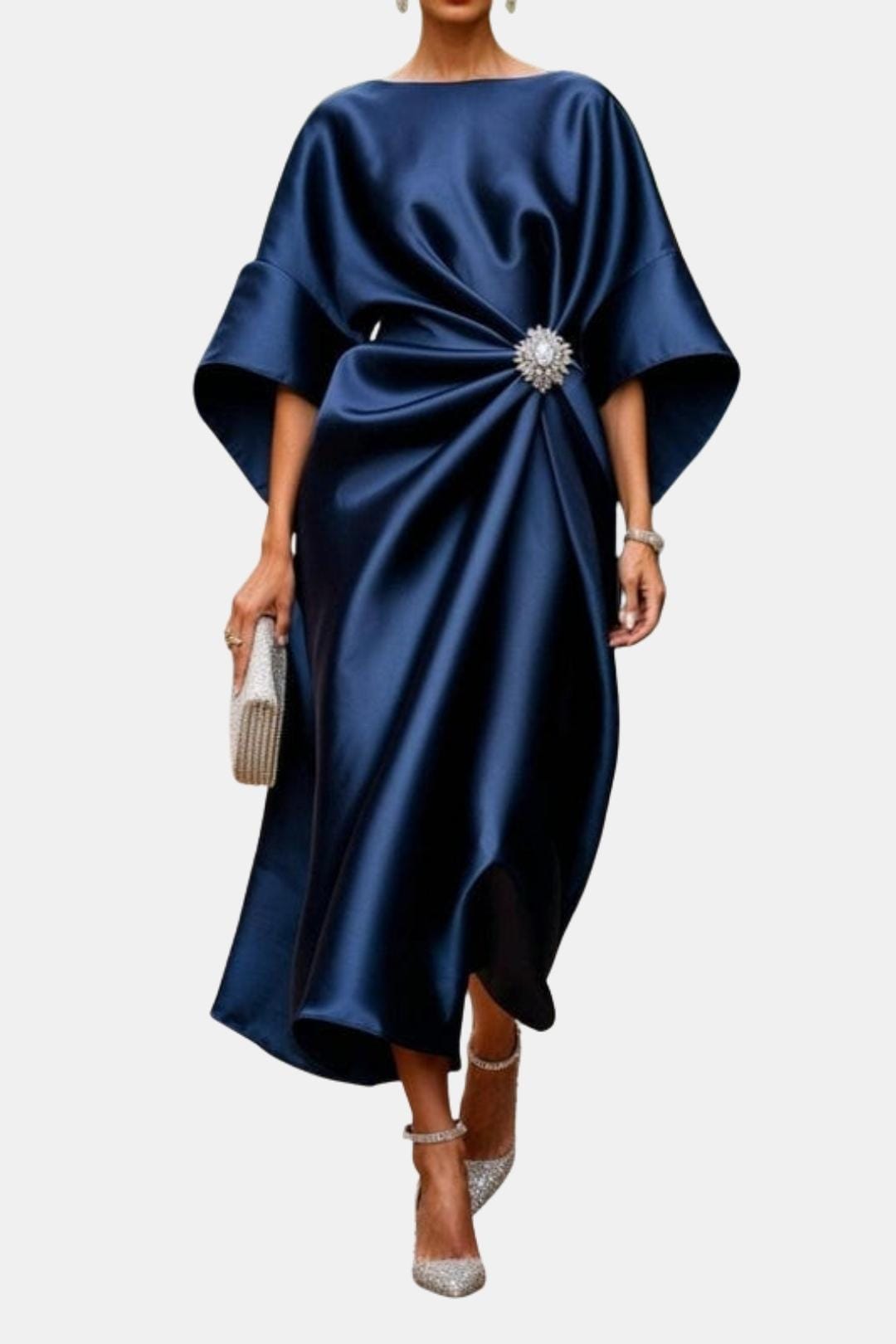 Image of Women's Batwing Sleeve Wrap Midi Dress