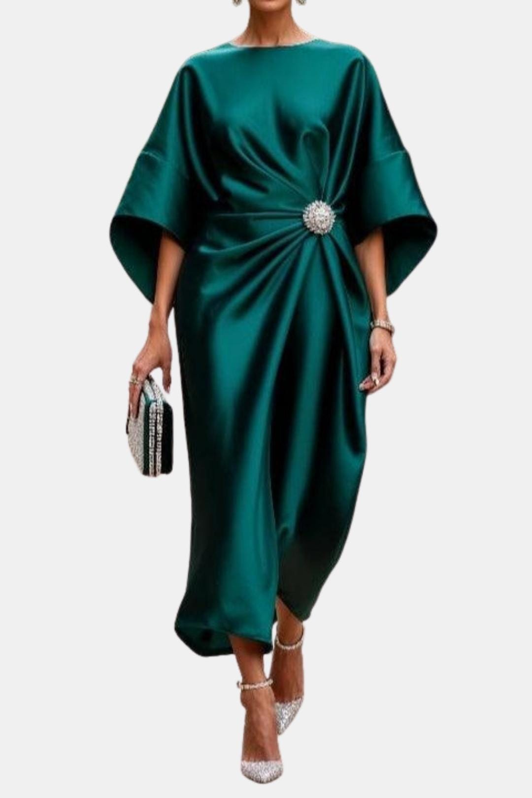 Image of Women's Batwing Sleeve Wrap Midi Dress