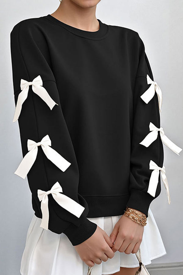 Image of Women's Bow Sleeve Crewneck Sweater