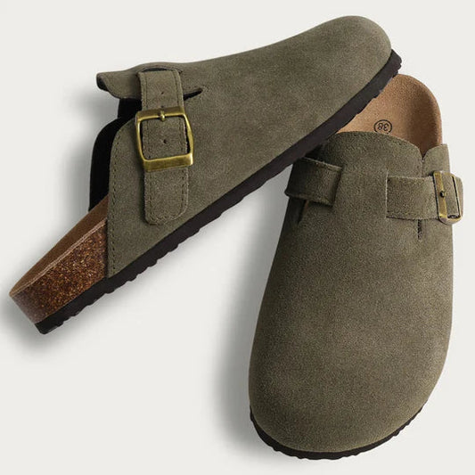 Image of Women's Buckle Detail Cork Sole Clogs