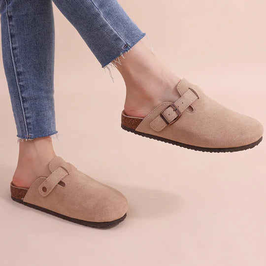 Image of Women's Buckle Detail Cork Sole Clogs