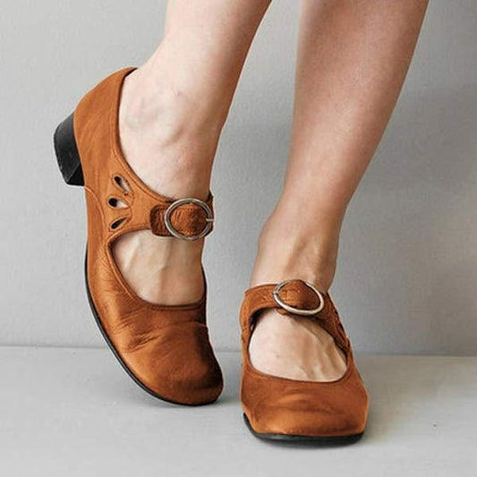 Image of Women's Buckle Low Heel Mary Jane Shoes