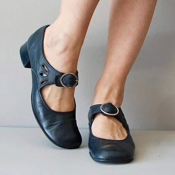 Image of Women's Buckle Low Heel Mary Jane Shoes