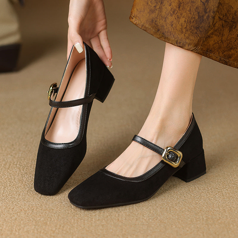 Image of Women's Buckle Strap Mary Jane Heels