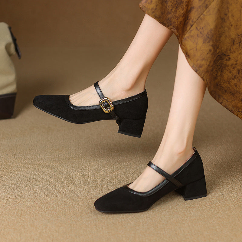 Image of Women's Buckle Strap Mary Jane Heels