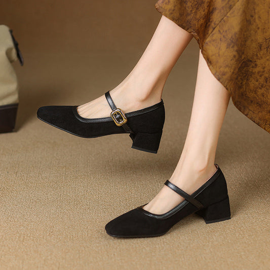 Image of Women's Buckle Strap Mary Jane Heels