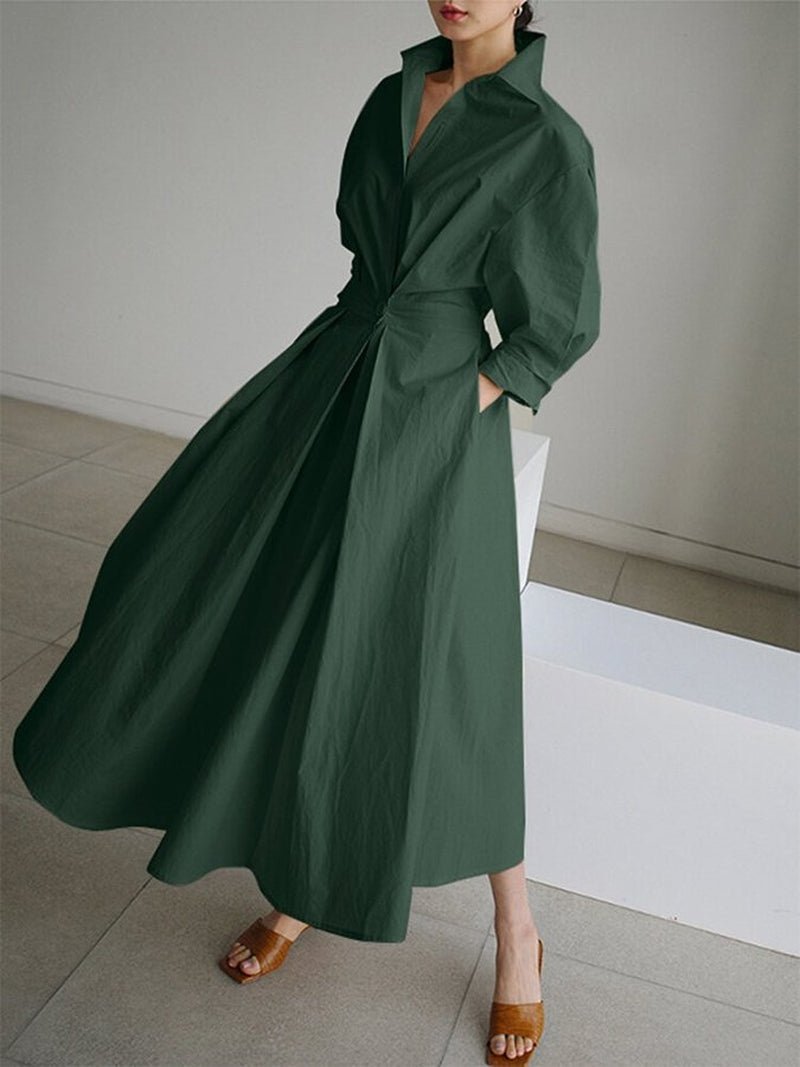 Image of Women's Button-Down A-Line Midi Dress