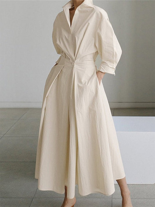 Image of Women's Button-Down A-Line Midi Dress