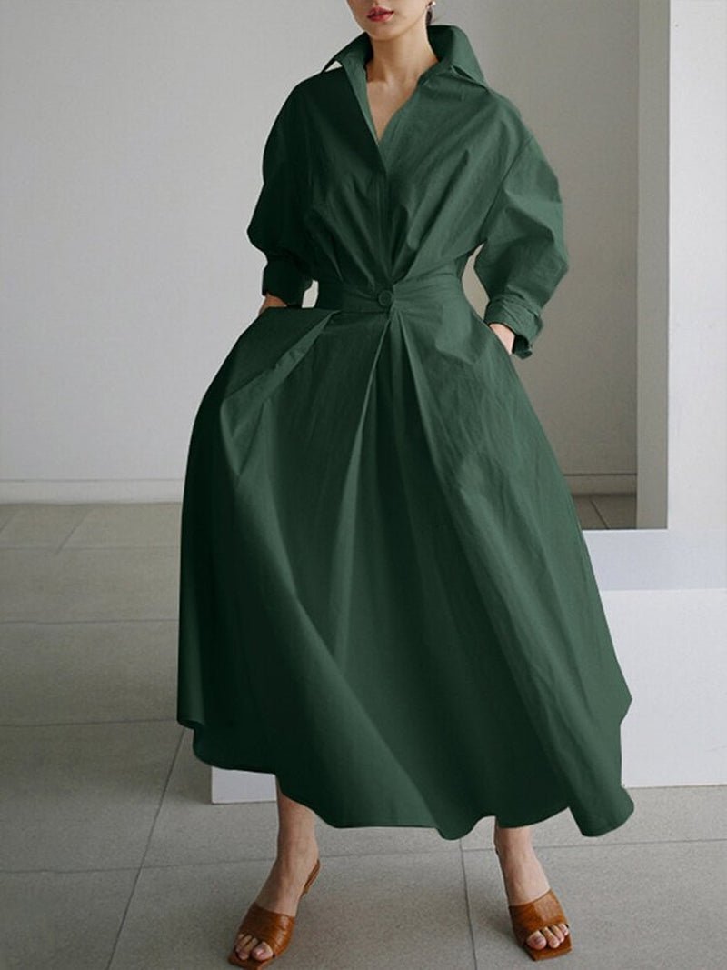 Image of Women's Button-Down A-Line Midi Dress