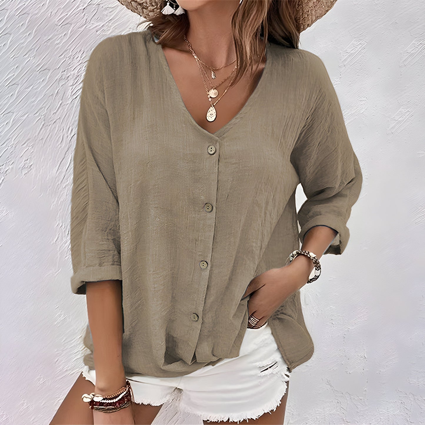 Image of Women's Button-Down Long Sleeve Blouse