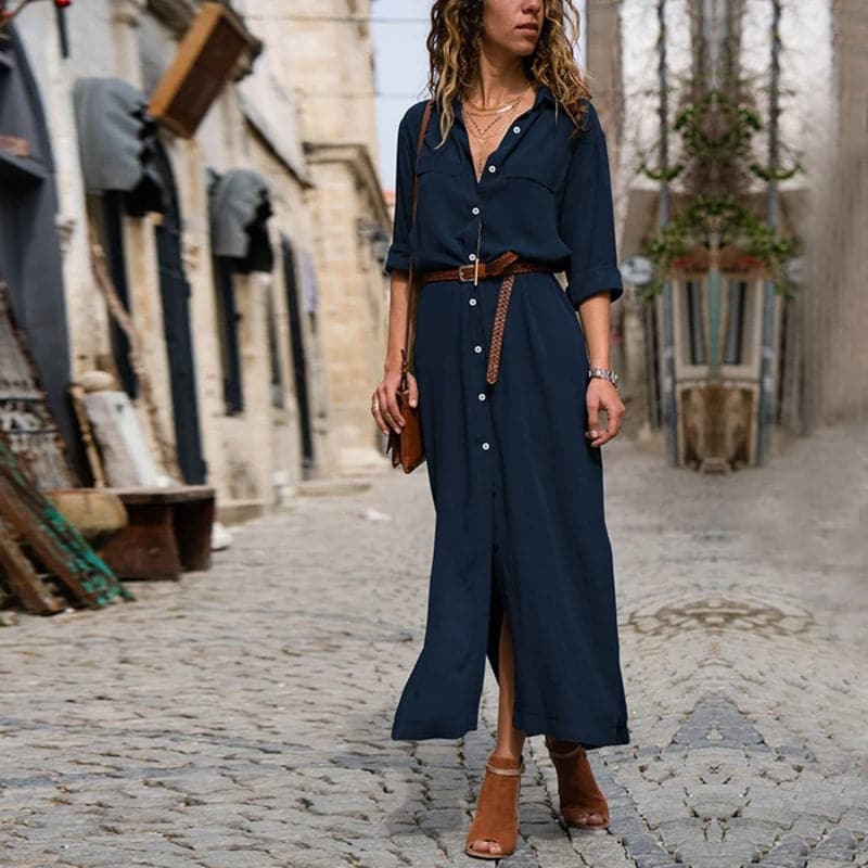 Image of Women's Button-Down Shirt Midi Dress