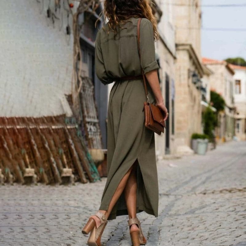 Image of Women's Button-Down Shirt Midi Dress