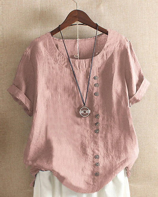 Image of Women's Button-Down Short Sleeve Top