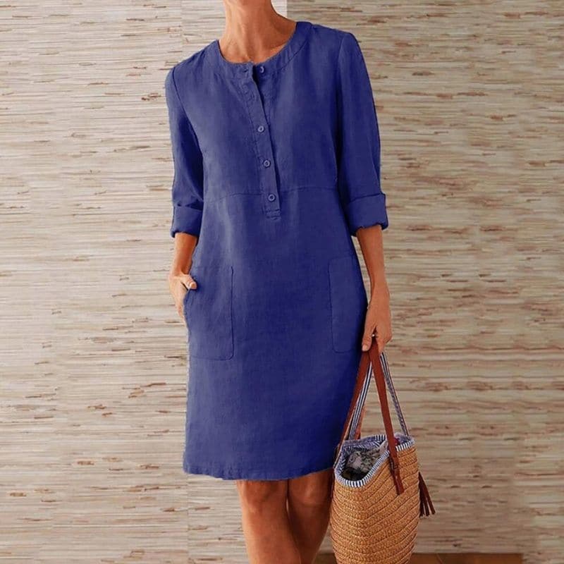 Image of Women's Button-Front Shirt Midi Dress