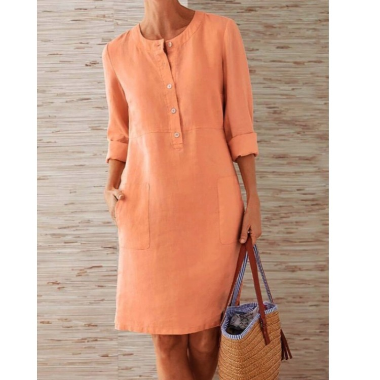 Image of Women's Button-Front Shirt Midi Dress