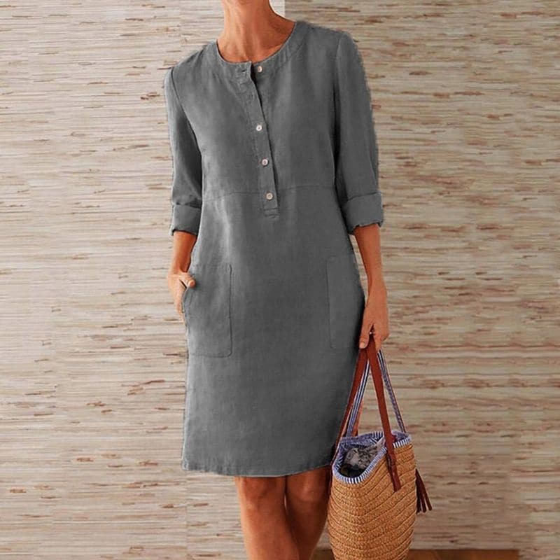 Image of Women's Button-Front Shirt Midi Dress