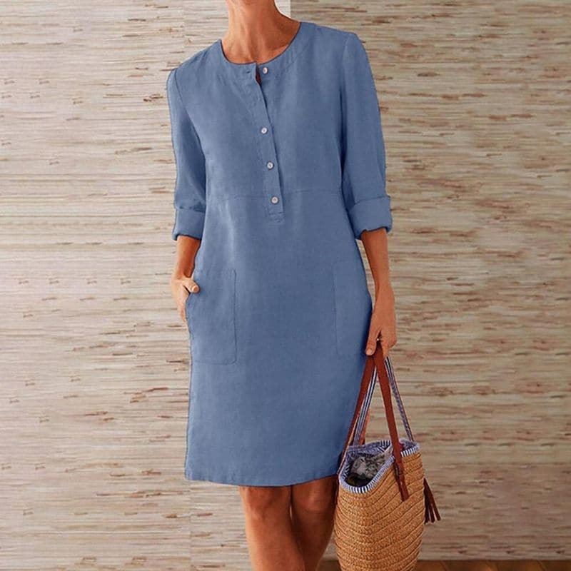 Image of Women's Button-Front Shirt Midi Dress
