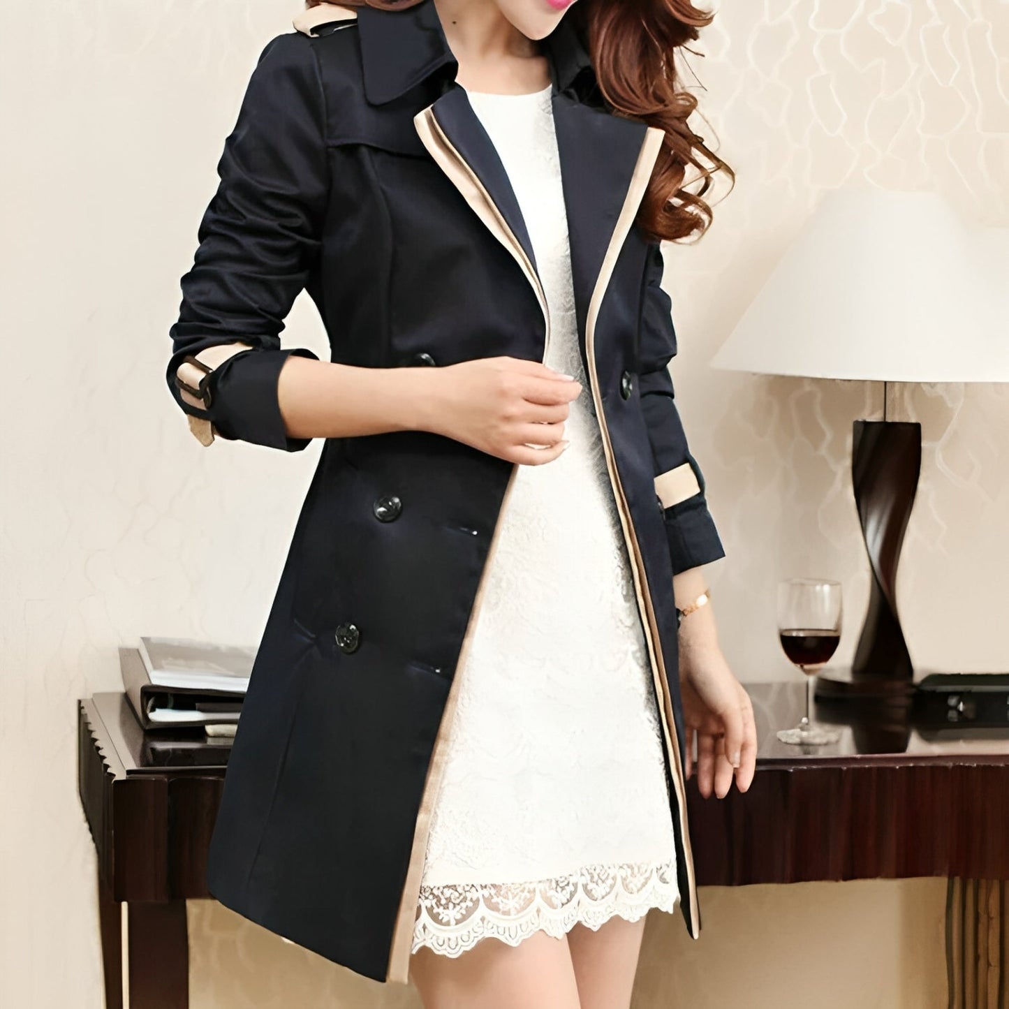 Image of Women's Double-Breasted Trench Coat