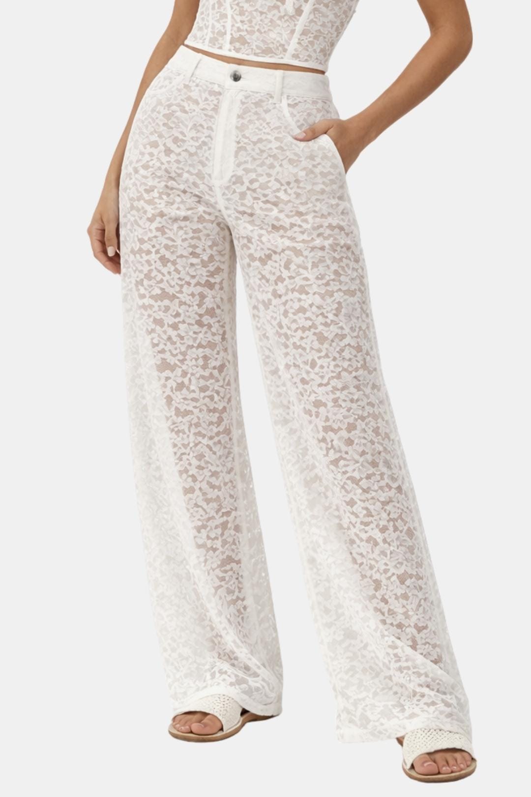 Image of Women's Flare Leg Lace Pants