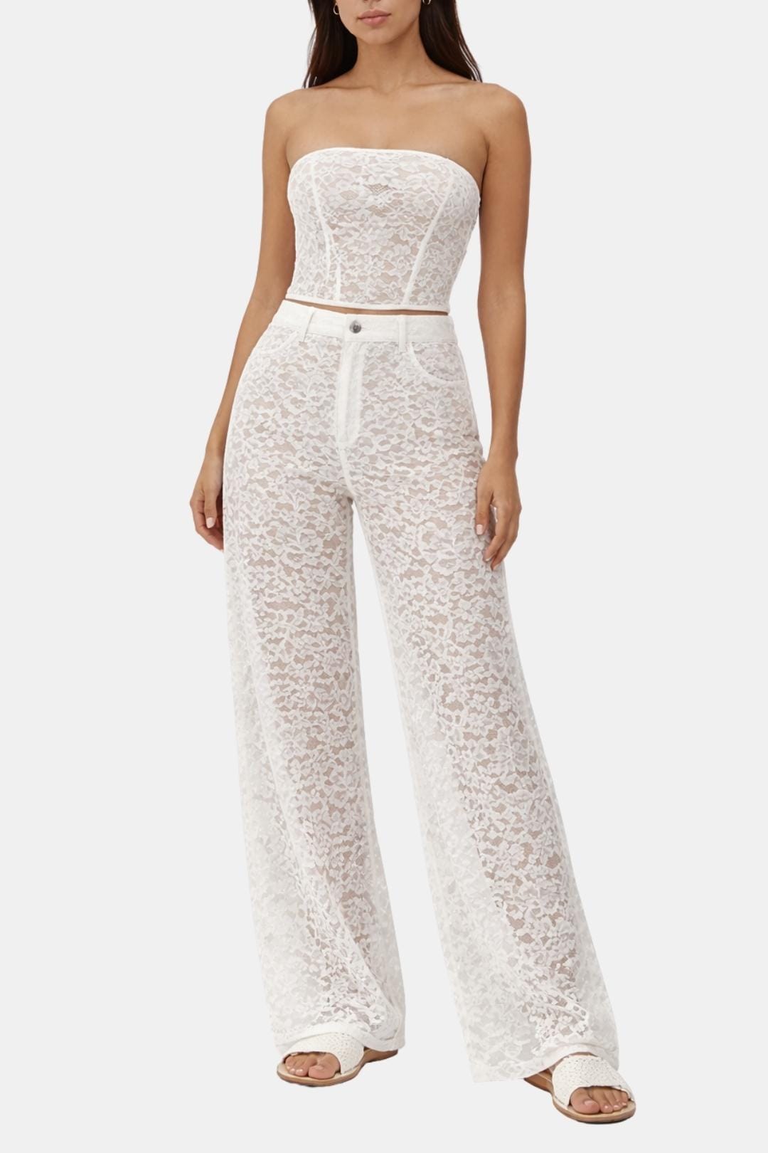 Image of Women's Flare Leg Lace Pants