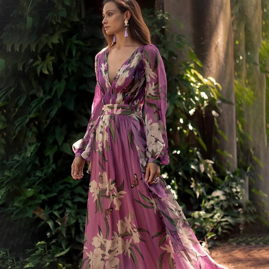 Image of Women's Floral A-Line Maxi Dress