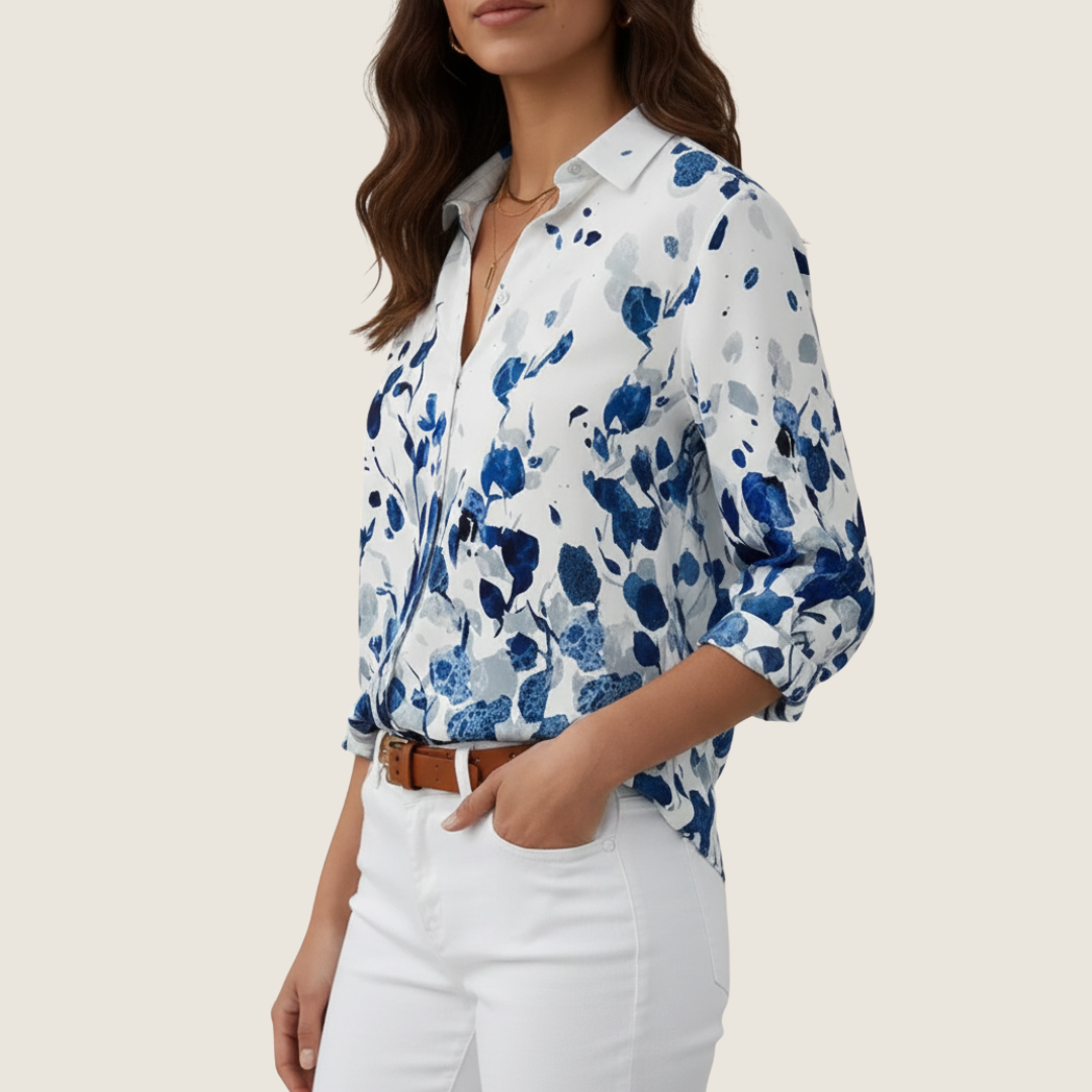 Image of Women's Floral Button-Down Blouse