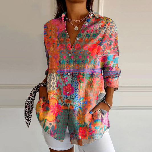 Image of Women's Floral Button-Down Blouse