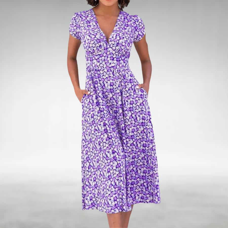 Image of Women's Floral Fit and Flare Midi Dress