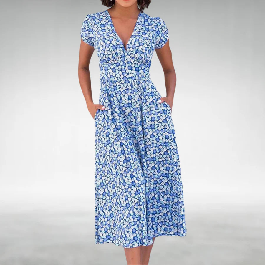 Image of Women's Floral Fit and Flare Midi Dress
