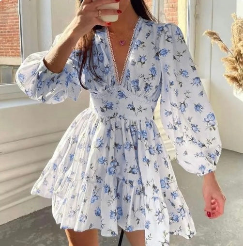 Image of Women's Floral Long Sleeve Mini Dress