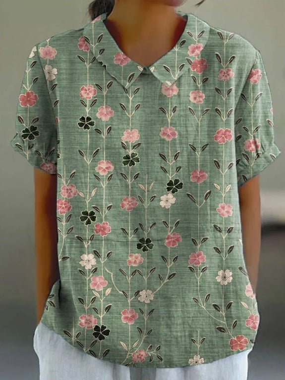 Image of Women's Floral Print Collared Blouse