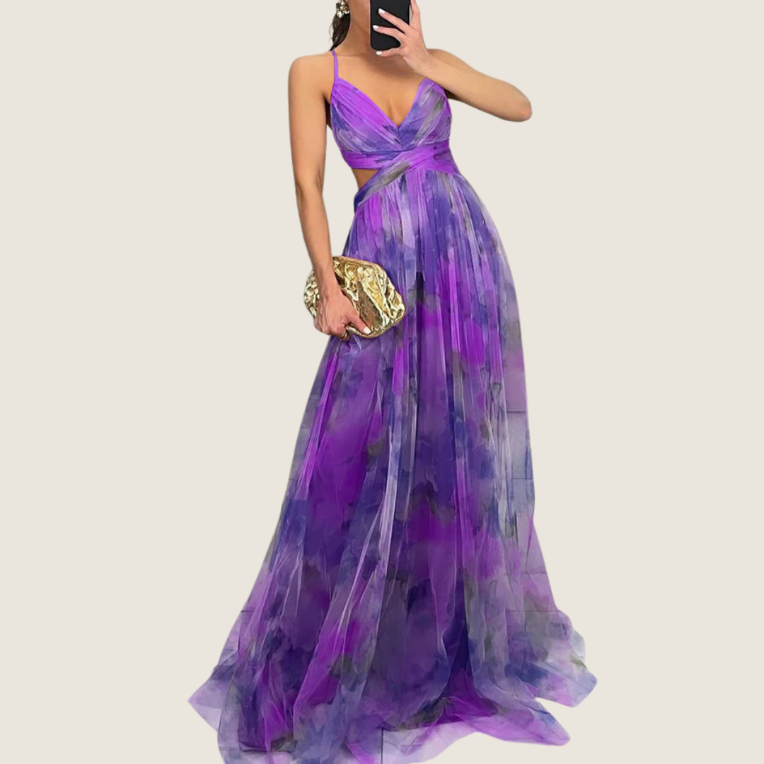 Image of Women's Floral Spaghetti Strap A-Line Maxi Dress
