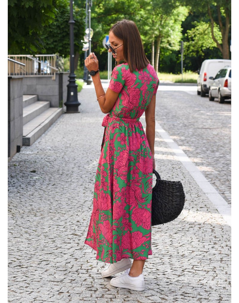 Image of Women's Floral Wrap Midi Dress