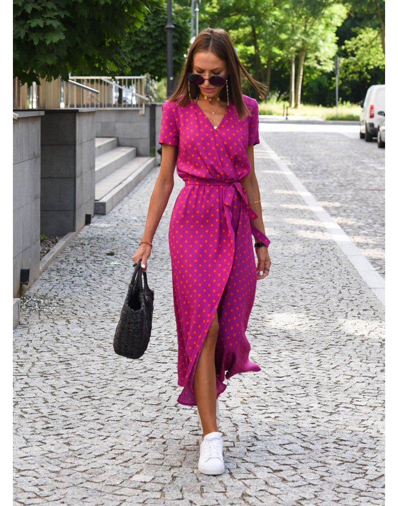 Image of Women's Floral Wrap Midi Dress