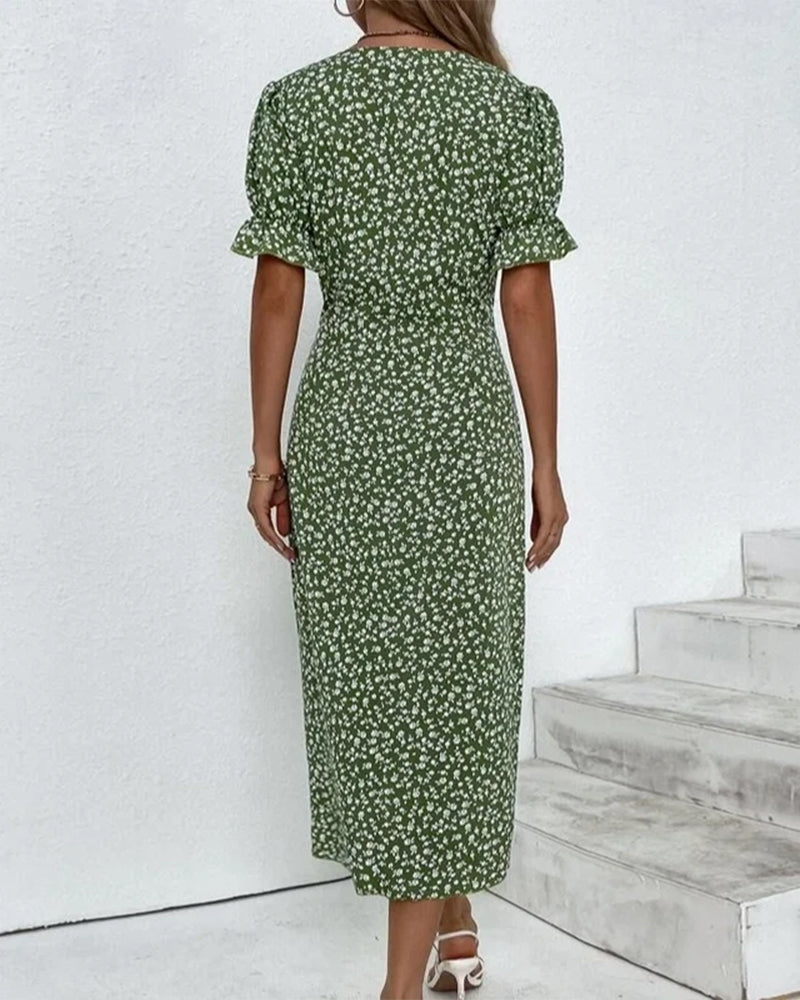 Image of Women's Floral Wrap Midi Dress