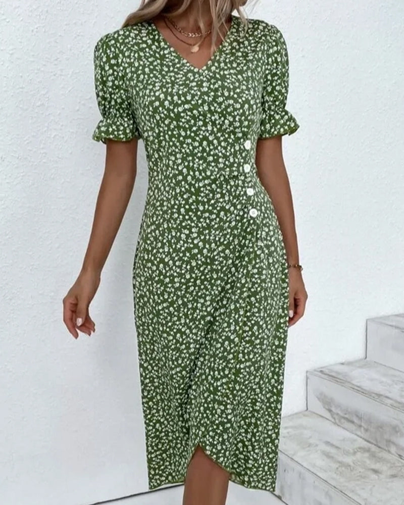 Image of Women's Floral Wrap Midi Dress
