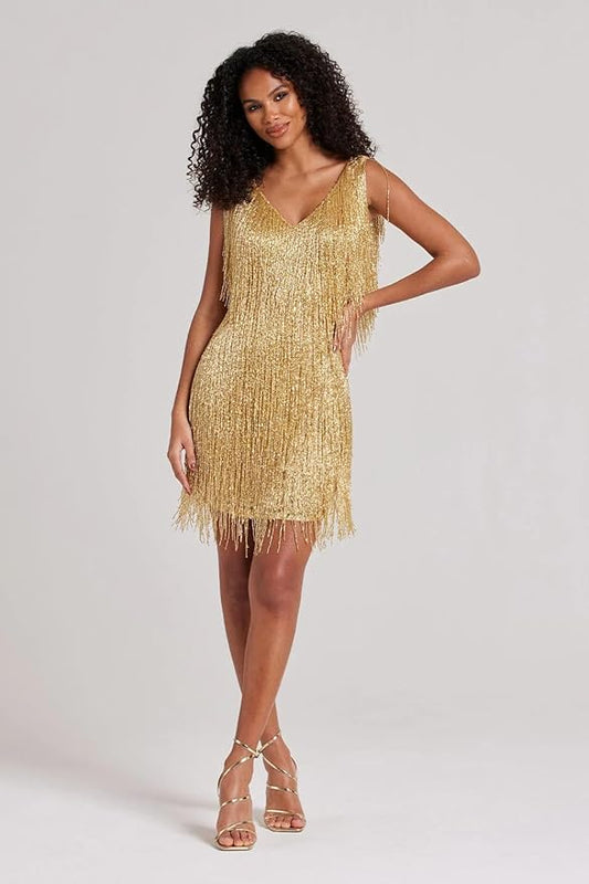 Image of Women's Fringe V-Neck Mini Dress