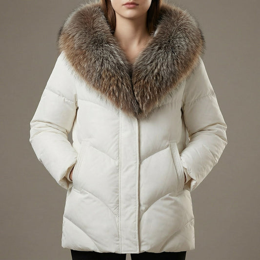 Image of Women's Fur Collar Quilted Puffer Jacket
